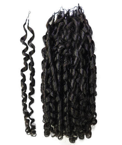 LUXLUXE Knotless Pixie Curly Raw Crochet Natural Human Hair Extensions - 14" 40g 16" 45g & 18" 50g Pre Separated 40 Strands Feather Hairpiece for Women