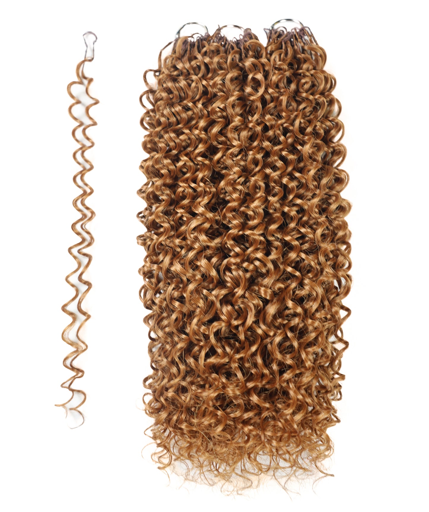 LUXLUXE Water Curl Synthetic Crochet Hair Extensions – Available in 14"  78g 18" 100g & 22" 120g Pre Separated 100 Strands Feather Hairpiece for Natural Bouncy Curls