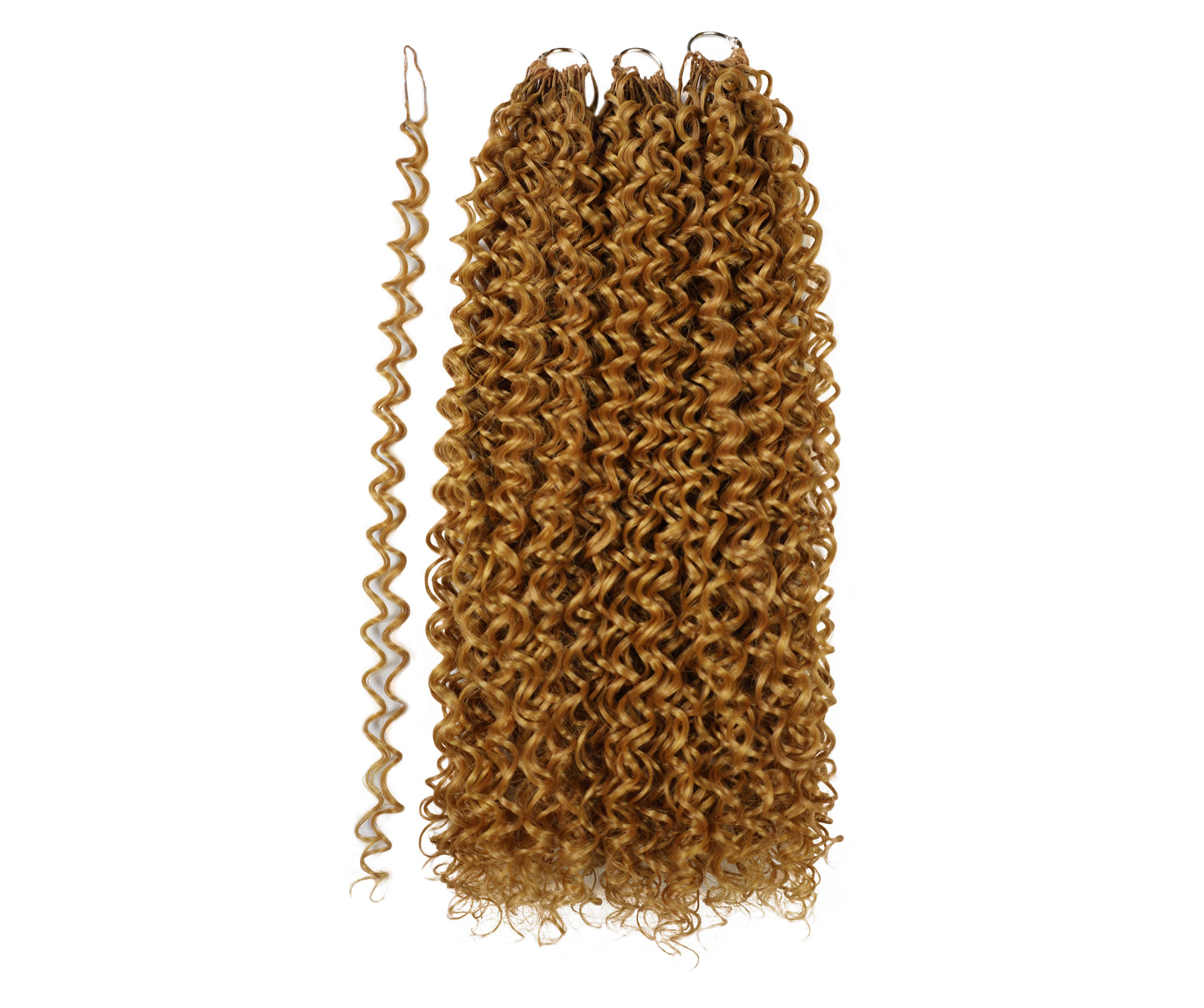 LUXLUXE Water Curl Synthetic Crochet Hair Extensions – Available in 14"  78g 18" 100g & 22" 120g Pre Separated 100 Strands Feather Hairpiece for Natural Bouncy Curls