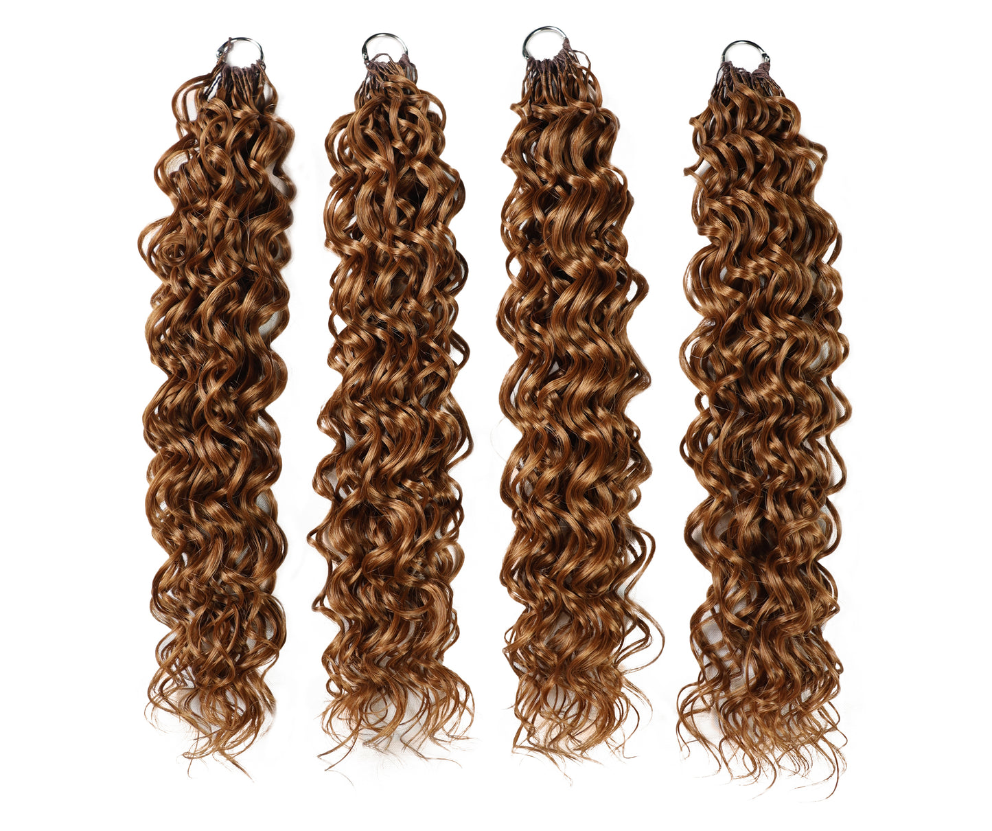 LUXLUXE Hawaiian Synthetic Crochet Hair Extensions – 14" 78g, 18" 100g, 22" 120g  Pre Separated 100 Strands Feather Hairpiece for Curly Protective Styles