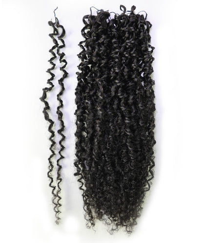 LUXLUXE Knotless Micro Yanky Curly Pre Looped Crochet Human Hair Extensions - Natural Black 14" 40g 16" 45g & 18" 50g Pre Separated 40 Strands Feather Protective Style