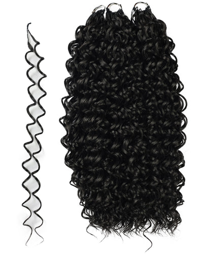 LUXLUXE Dominican Synthetic Crochet Hair Extensions – 14" 78g, 18" 100g, 22" 120g Pre Separated 100 Strands Feather Curly Hairpiece