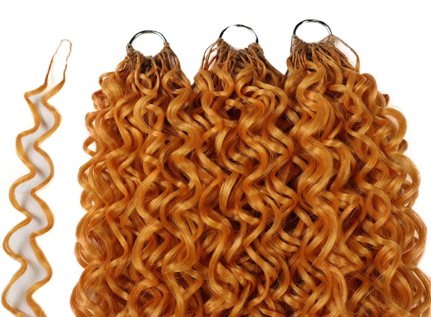 LUXLUXE Dominican Synthetic Crochet Hair Extensions – 14" 78g, 18" 100g, 22" 120g Pre Separated 100 Strands Feather Curly Hairpiece