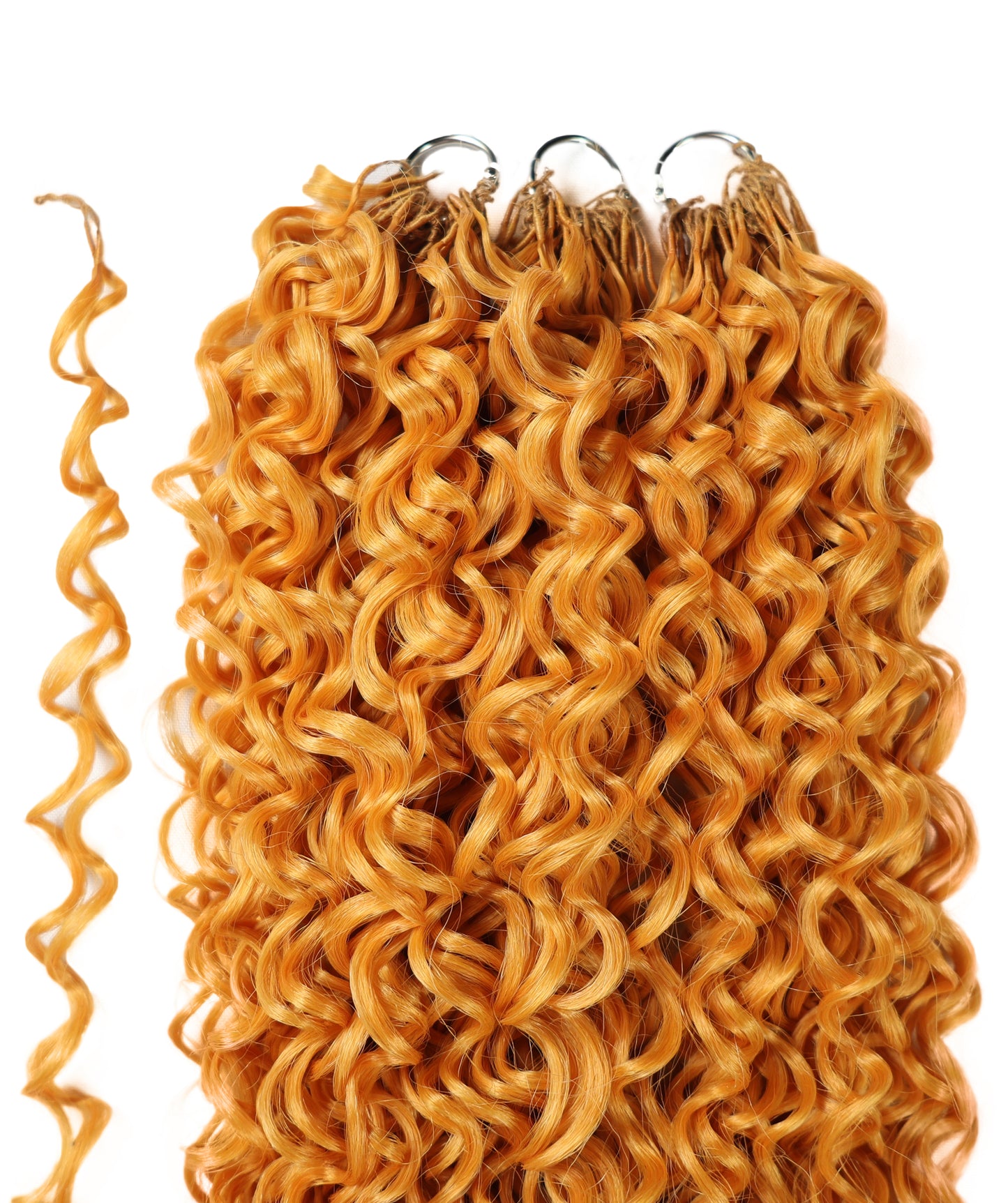 LUXLUXE Dominican Synthetic Crochet Hair Extensions – 14" 78g, 18" 100g, 22" 120g Pre Separated 100 Strands Feather Curly Hairpiece