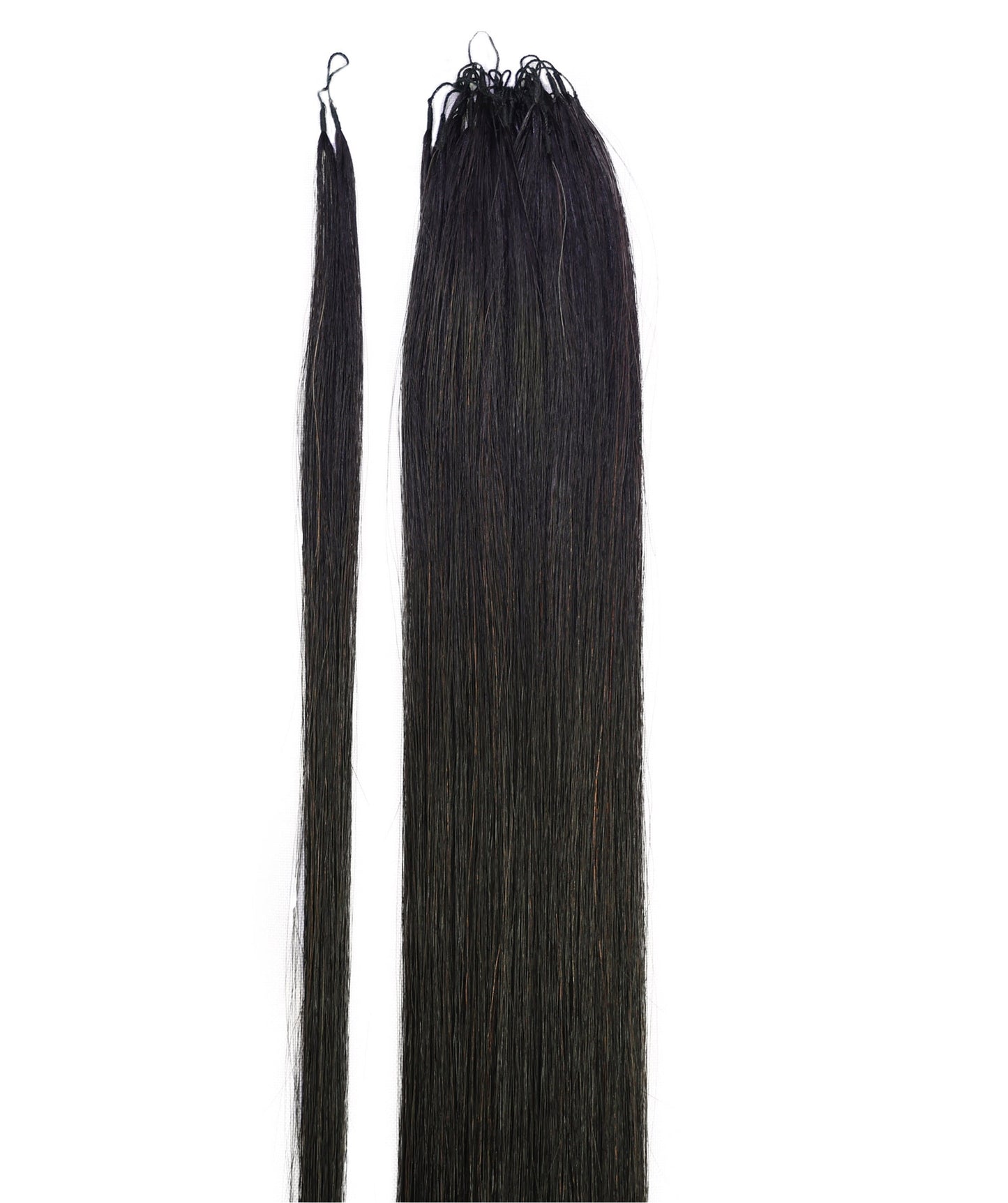 LUXLUXE Knotless Silk Straight Crochet Human Hair Extensions - Natural Black 14" 40g 16" 45g & 18" 50g Pre Separated 40 Strands Feather hairpiece for Women