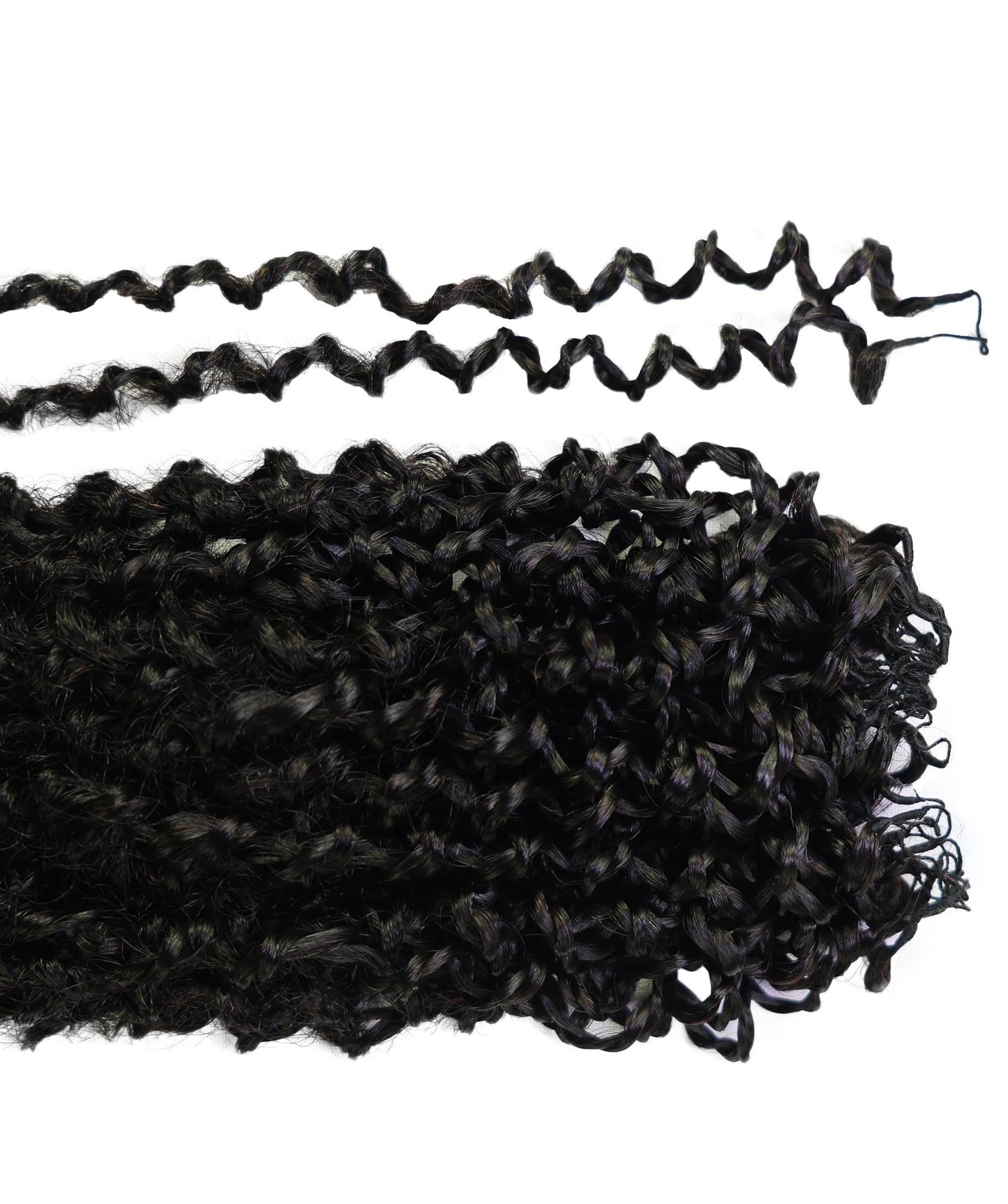 LUXLUXE Knotless Micro Yanky Curly Pre Looped Crochet Human Hair Extensions - Natural Black 14" 40g 16" 45g & 18" 50g Pre Separated 40 Strands Feather Protective Style