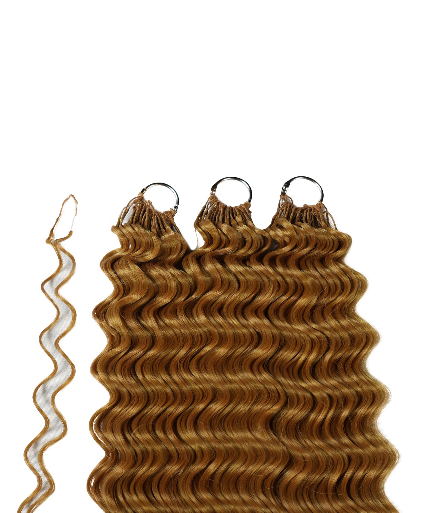 LUXLUXE Deep Wave Synthetic Crochet Hair Extensions – Available in 14"  78g 18" 100g & 22" 120g Pre Separated 100 Strands Feather Hairpiece
