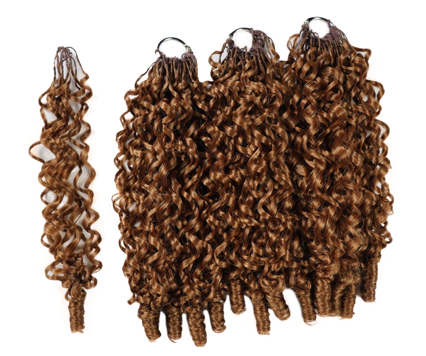 LUXLUXE Burmese Synthetic Crochet Hair Extensions – 14" 78g, 18" 100g, 22" 120g Pre Separated 100 Strands Feather Hairpiece for Soft Curly Protective Styles