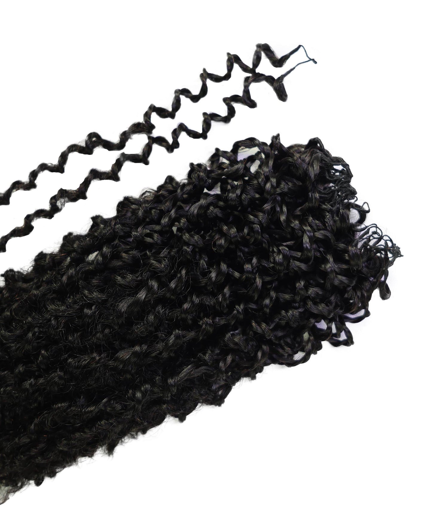 LUXLUXE Knotless Micro Yanky Curly Pre Looped Crochet Human Hair Extensions - Natural Black 14" 40g 16" 45g & 18" 50g Pre Separated 40 Strands Feather Protective Style
