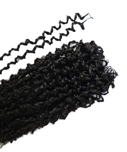 LUXLUXE Knotless Micro Yanky Curly Pre Looped Crochet Human Hair Extensions - Natural Black 14" 40g 16" 45g & 18" 50g Pre Separated 40 Strands Feather Protective Style