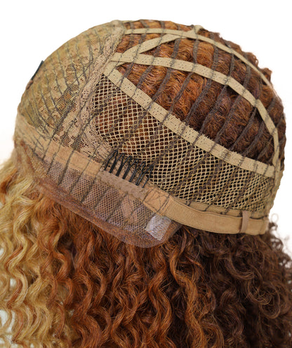 Esi Honey Blonde Lace Front Wig HD Curly Voluminous Bob for Glamorous Party, Fashion & Everyday Elegant Look