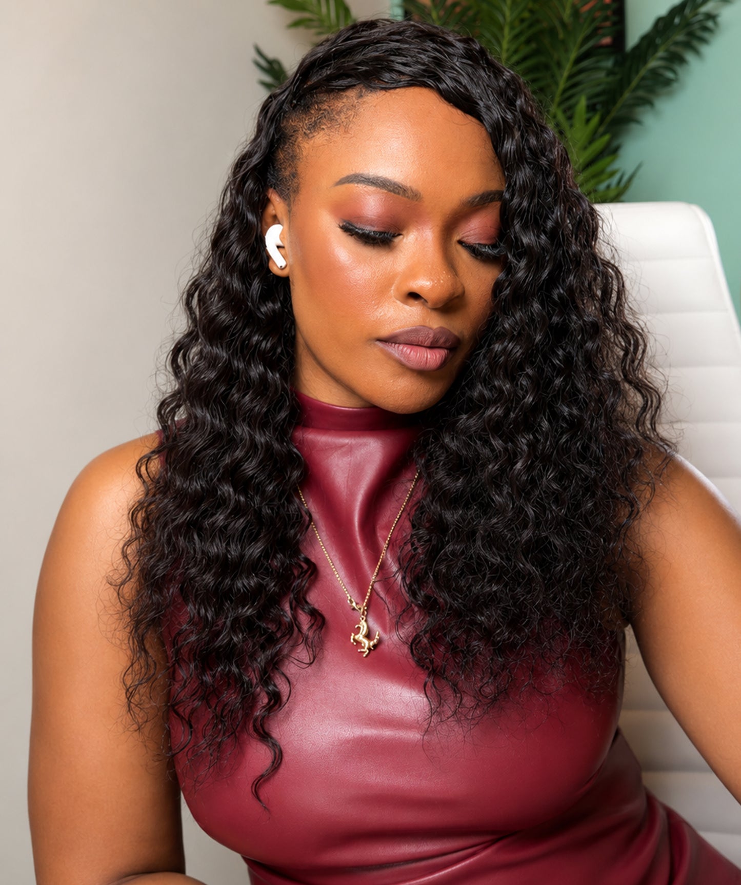 LUXLUXE Loose Deep Real Human Crochet Hair Extensions 40 Strands - Natural & Natural Black 18 & 16 & 14 Inch 50g Knotless Pre Separated Feather Line Lightweight Texture Wavy Hairpiece for Women