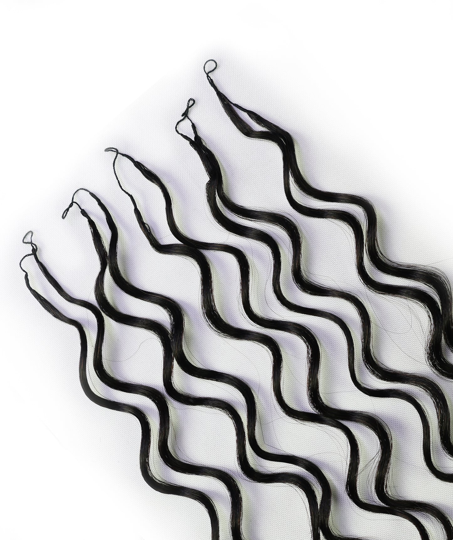 LUXLUXE Loose Deep Real Human Crochet Hair Extensions 40 Strands - Natural & Natural Black 18 & 16 & 14 Inch 50g Knotless Pre Separated Feather Line Lightweight Texture Wavy Hairpiece for Women