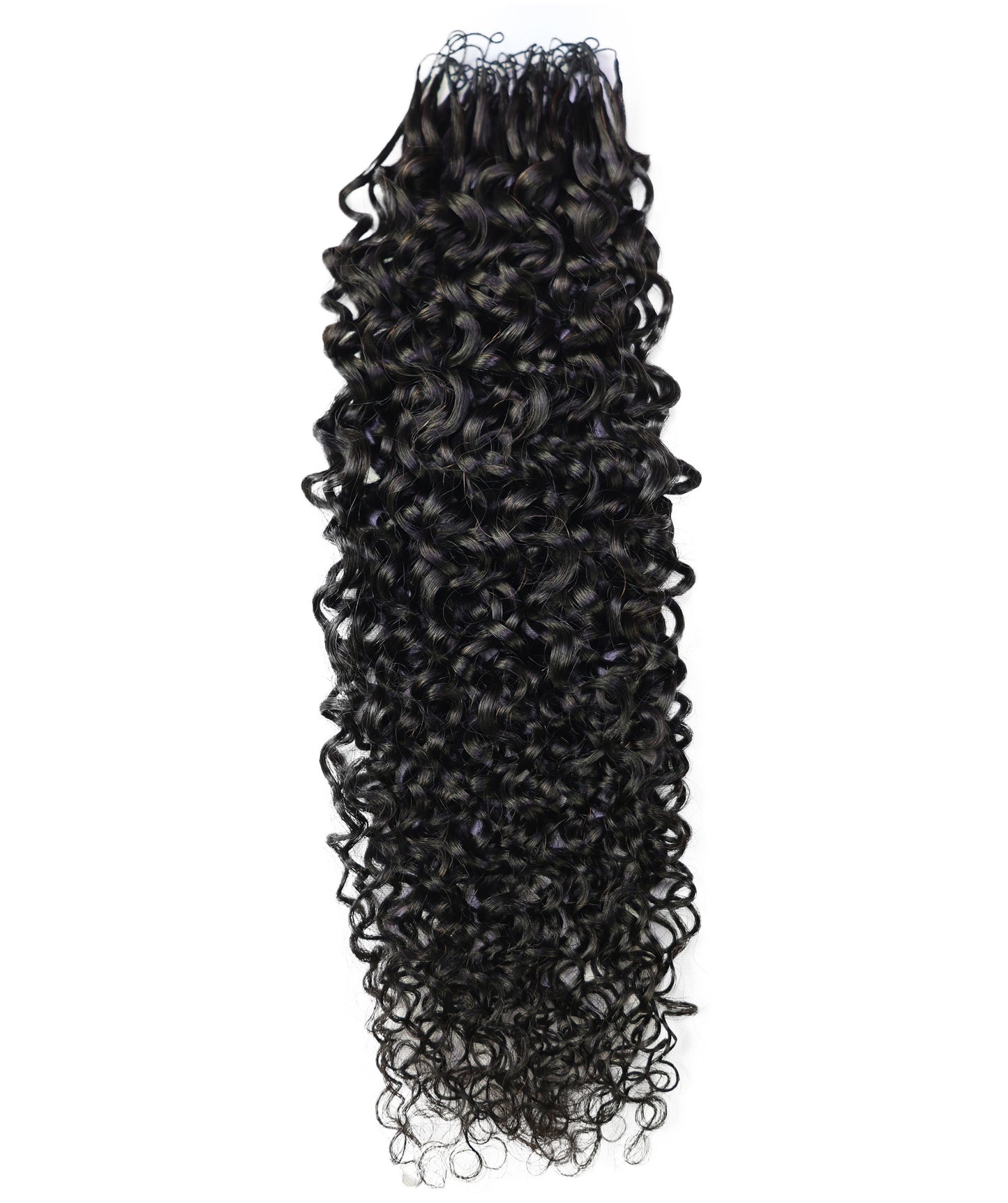 LUXLUXE Burmese Bohemian Real Human Crochet Curly Hair Extensions 40 Strands - Natural  & Natural Black 18 & 16 &14  Inch 50g Knotless Pre Separated Feather Line Lightweight Texture Curls Hairpiece for Women