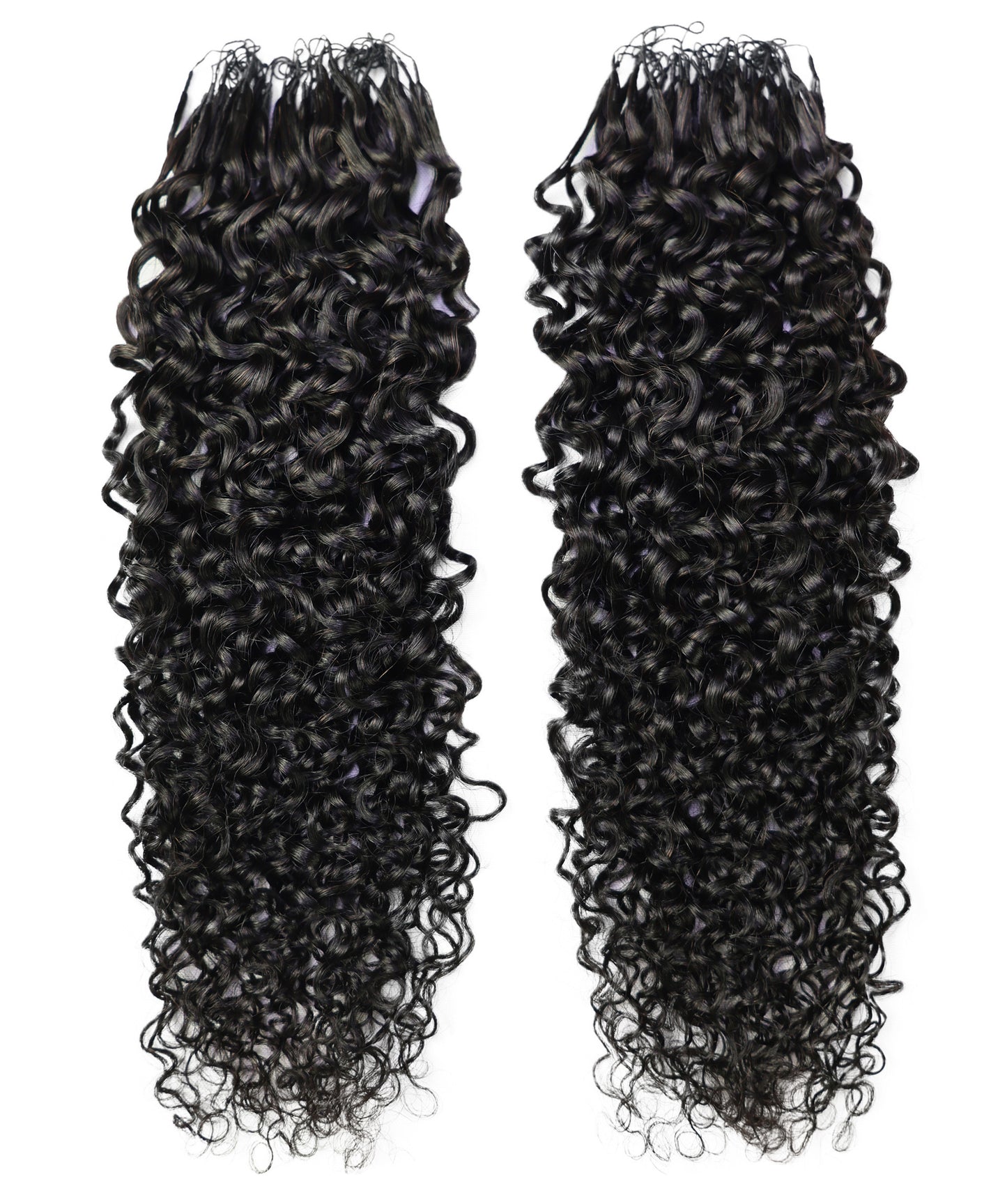 LUXLUXE Burmese Bohemian Real Human Crochet Curly Hair Extensions 40 Strands - Natural  & Natural Black 18 & 16 &14  Inch 50g Knotless Pre Separated Feather Line Lightweight Texture Curls Hairpiece for Women