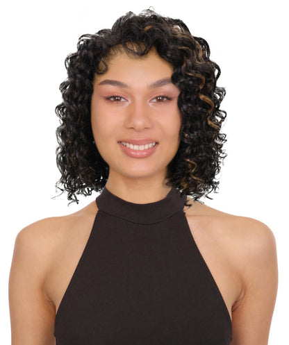 Ebonee Curly Bob Wig Collar-Length Curls and Hand-Braided Box Braids