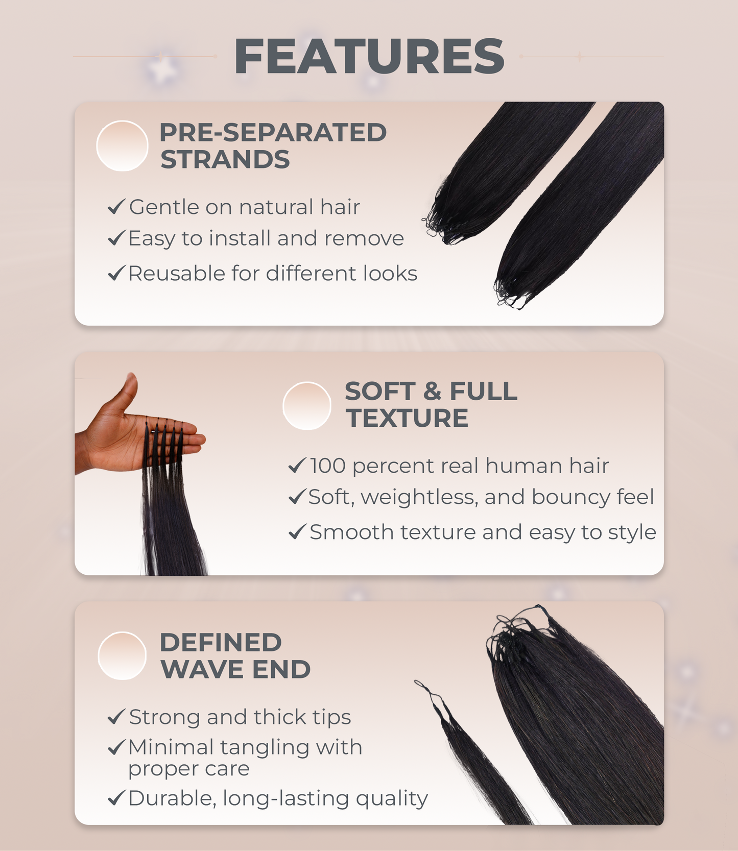 LUXLUXE Knotless Silk Straight Crochet Human Hair Extensions - Natural Black 14" 40g 16" 45g & 18" 50g Pre Separated 40 Strands Feather hairpiece for Women