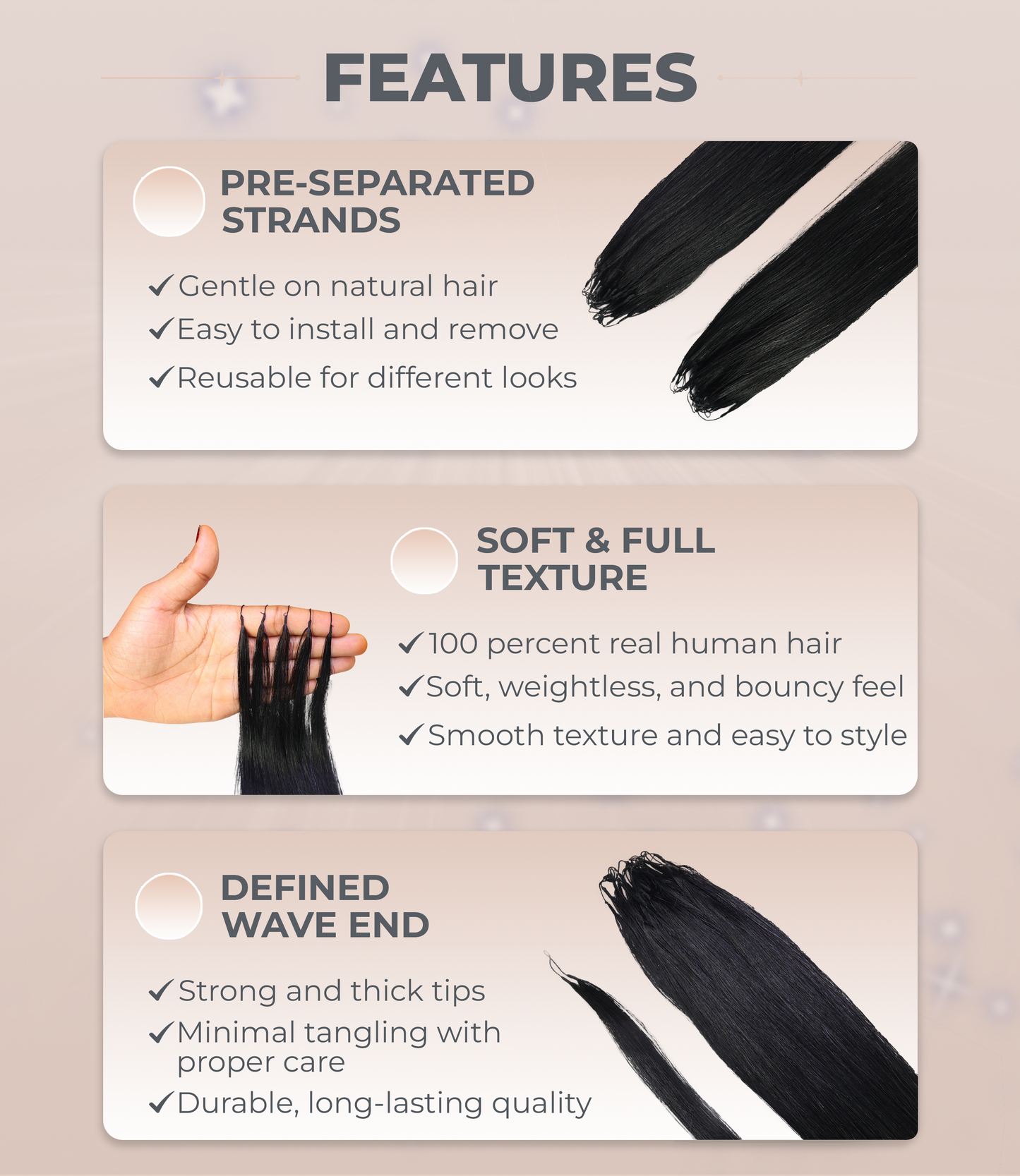 LUXLUXE Knotless Silk Straight Crochet Human Hair Extensions - Natural Black 14" 40g 16" 45g & 18" 50g Pre Separated 40 Strands Feather hairpiece for Women
