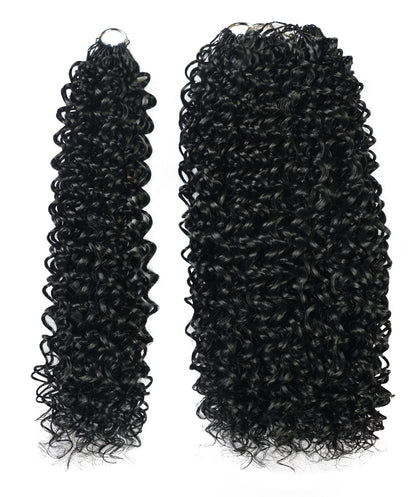 LUXLUXE Water Curl Synthetic Crochet Hair Extensions – Available in 14"  78g 18" 100g & 22" 120g Pre Separated 100 Strands Feather Hairpiece for Natural Bouncy Curls