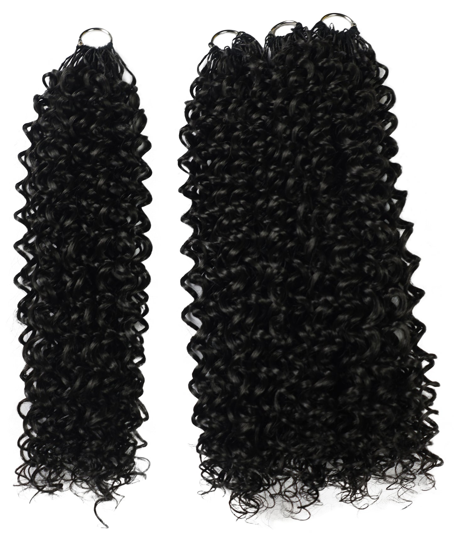 LUXLUXE Water Curl Synthetic Crochet Hair Extensions – Available in 14"  78g 18" 100g & 22" 120g Pre Separated 100 Strands Feather Hairpiece for Natural Bouncy Curls