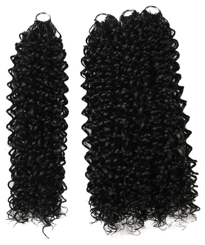 LUXLUXE Water Curl Synthetic Crochet Hair Extensions – Available in 14"  78g 18" 100g & 22" 120g Pre Separated 100 Strands Feather Hairpiece for Natural Bouncy Curls
