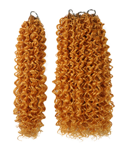 LUXLUXE Water Curl Synthetic Crochet Hair Extensions – Available in 14"  78g 18" 100g & 22" 120g Pre Separated 100 Strands Feather Hairpiece for Natural Bouncy Curls