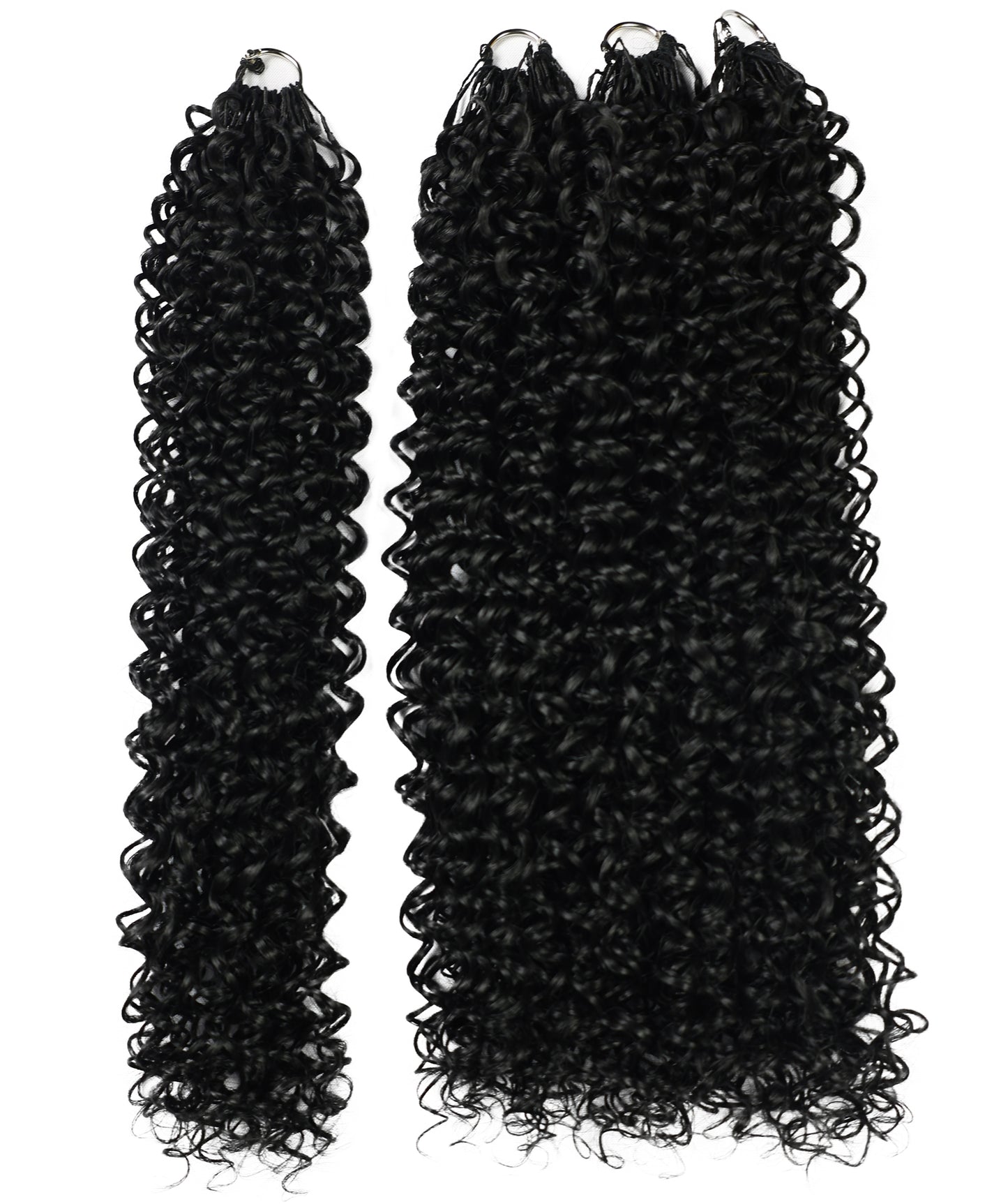 LUXLUXE Water Curl Synthetic Crochet Hair Extensions – Available in 14"  78g 18" 100g & 22" 120g Pre Separated 100 Strands Feather Hairpiece for Natural Bouncy Curls