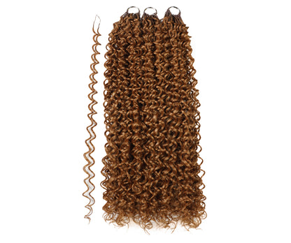 LUXLUXE Water Curl Synthetic Crochet Hair Extensions – Available in 14"  78g 18" 100g & 22" 120g Pre Separated 100 Strands Feather Hairpiece for Natural Bouncy Curls