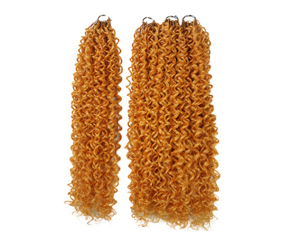 LUXLUXE Water Curl Synthetic Crochet Hair Extensions – Available in 14"  78g 18" 100g & 22" 120g Pre Separated 100 Strands Feather Hairpiece for Natural Bouncy Curls