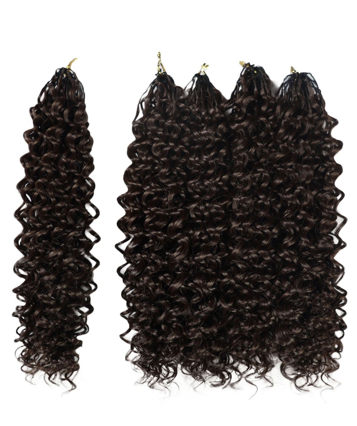 LUXLUXE Water Curl Synthetic Crochet Hair Extensions – Available in 14"  85g 18" 110g & 22" 132g Pre Separated 100 Strands Feather Hairpiece for Natural Bouncy Curls