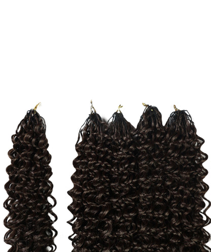 LUXLUXE Water Curl Synthetic Crochet Hair Extensions – Available in 14"  85g 18" 110g & 22" 132g Pre Separated 100 Strands Feather Hairpiece for Natural Bouncy Curls