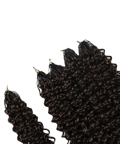 LUXLUXE Water Curl Synthetic Crochet Hair Extensions – Available in 14"  85g 18" 110g & 22" 132g Pre Separated 100 Strands Feather Hairpiece for Natural Bouncy Curls