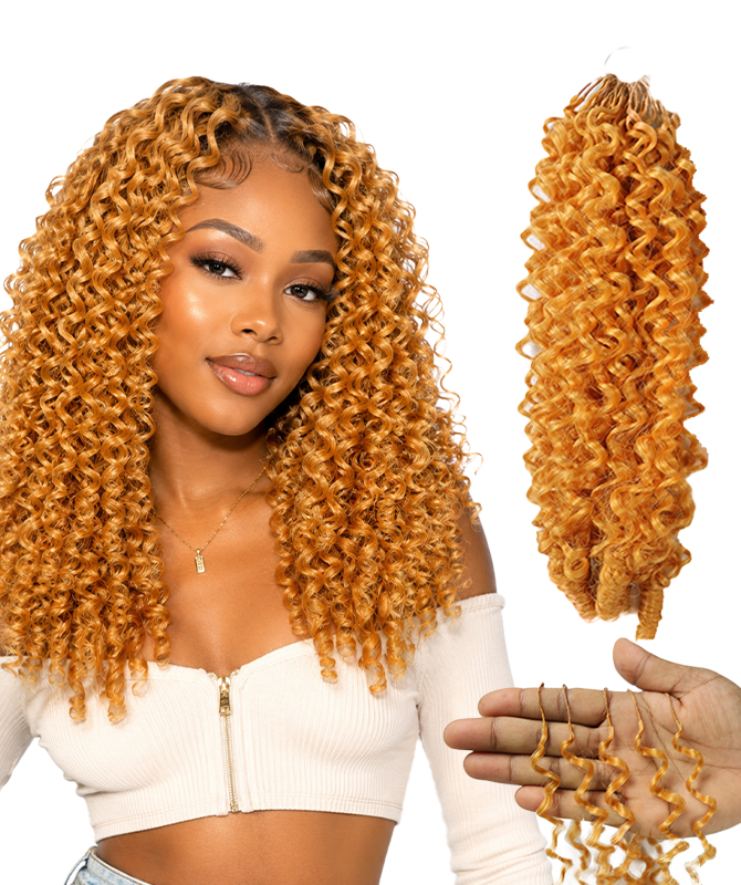 LUXLUXE Burmese Synthetic Crochet Hair Extensions – 14" 78g, 18" 100g, 22" 120g Pre Separated 100 Strands Feather Hairpiece for Soft Curly Protective Styles