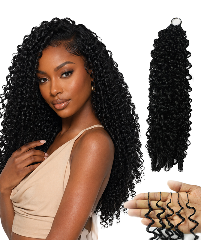 LUXLUXE Burmese Synthetic Crochet Hair Extensions – 14" 78g, 18" 100g, 22" 120g Pre Separated 100 Strands Feather Hairpiece for Soft Curly Protective Styles