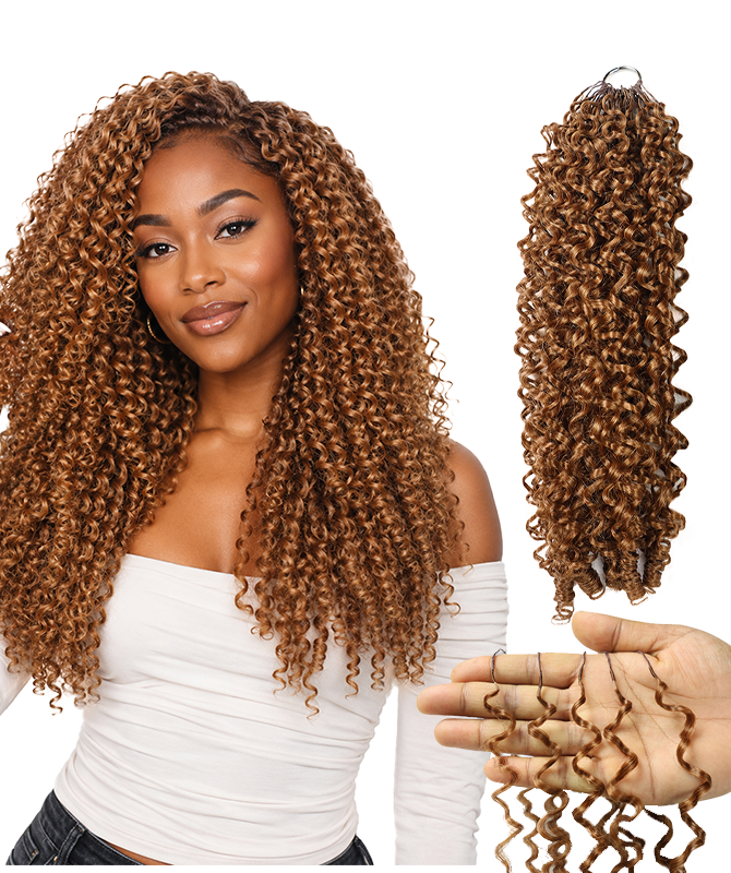 LUXLUXE Burmese Synthetic Crochet Hair Extensions – 14" 78g, 18" 100g, 22" 120g Pre Separated 100 Strands Feather Hairpiece for Soft Curly Protective Styles