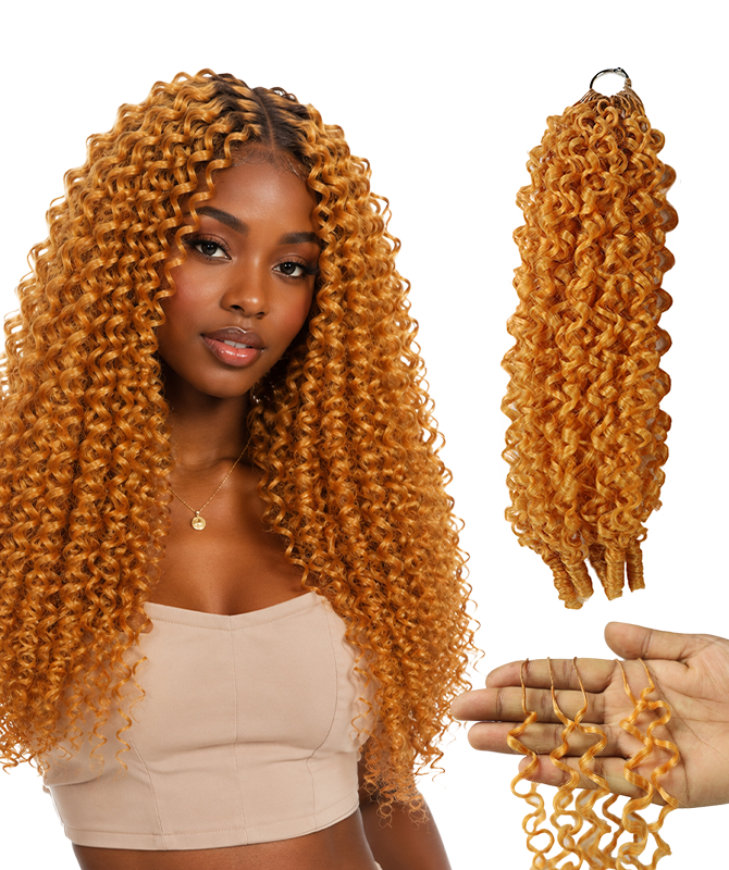LUXLUXE Burmese Synthetic Crochet Hair Extensions – 14" 78g, 18" 100g, 22" 120g Pre Separated 100 Strands Feather Hairpiece for Soft Curly Protective Styles
