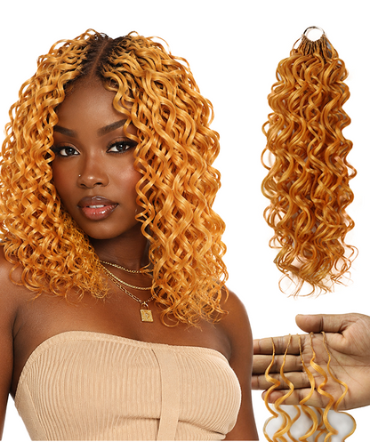 LUXLUXE Hawaiian Synthetic Crochet Hair Extensions – 14" 78g, 18" 100g, 22" 120g  Pre Separated 100 Strands Feather Hairpiece for Curly Protective Styles