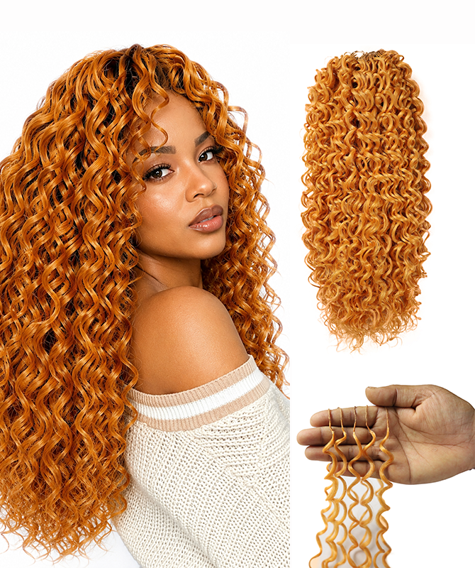 LUXLUXE Dominican Synthetic Crochet Hair Extensions – 14" 78g, 18" 100g, 22" 120g Pre Separated 100 Strands Feather Curly Hairpiece