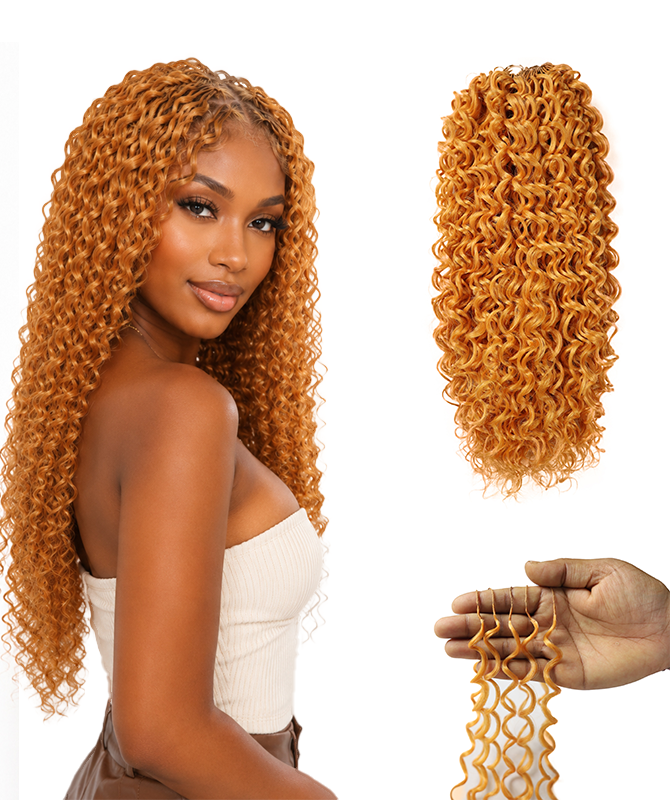 LUXLUXE Dominican Synthetic Crochet Hair Extensions – 14" 78g, 18" 100g, 22" 120g Pre Separated 100 Strands Feather Curly Hairpiece