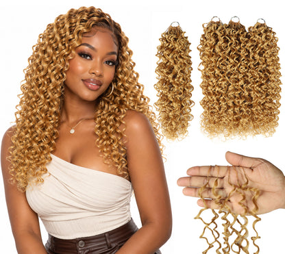 Luxluxe Jerry Curl 18 Inch Pre-Separated Synthetic Feather 110g Crochet Hair Extensions with 100 Strands for Women