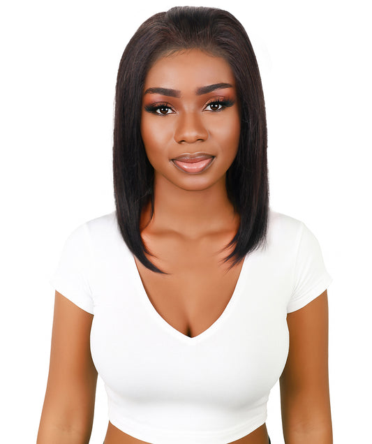 Sade 14.5-Inch Straight Human Hair Lace Wig | 100% Human Hair, Glueless 4x13 HD Lace | Natural Soft & Sleek for Everyday Elegance