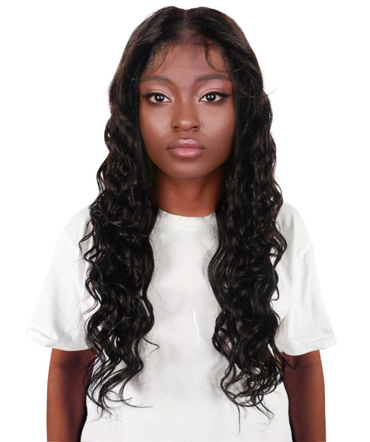 Swahili 24.5-Inch Wavy Human Hair Lace Wig | 100% Human Hair, Glueless 6x13 HD Lace  | Natural Voluminous Soft Curls for Confident Beauty