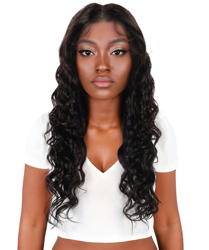 Swahili 24.5-Inch Wavy Human Hair Lace Wig | 100% Human Hair, Glueless 6x13 HD Lace  | Natural Voluminous Soft Curls for Confident Beauty