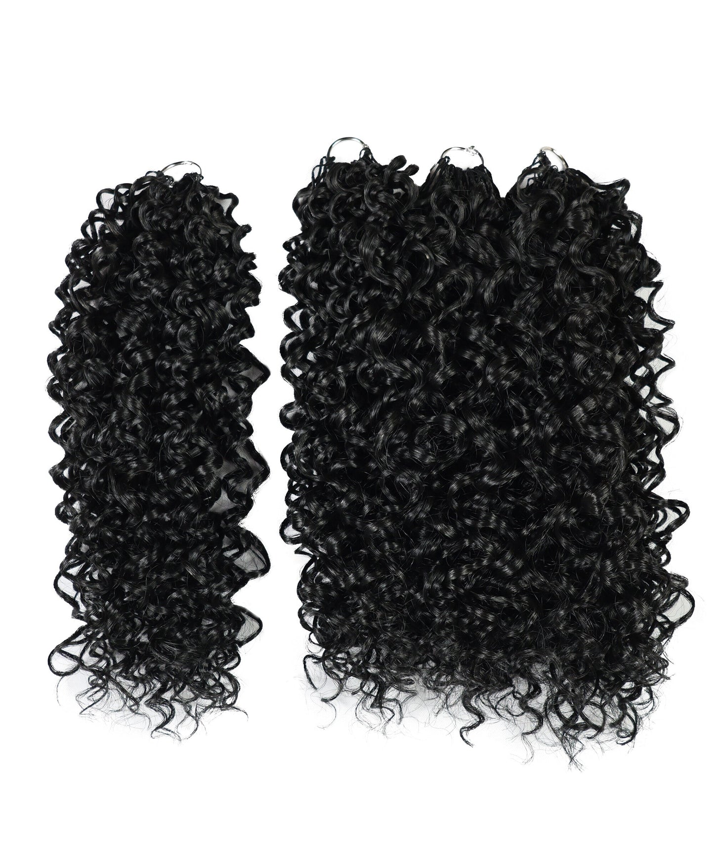 Luxluxe Jerry Curl 18 Inch Pre-Separated Synthetic Feather 110g Crochet Hair Extensions with 100 Strands for Women