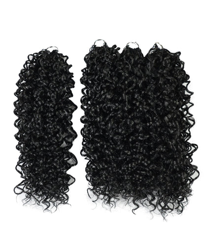 Luxluxe Jerry Curl 18 Inch Pre-Separated Synthetic Feather 110g Crochet Hair Extensions with 100 Strands for Women