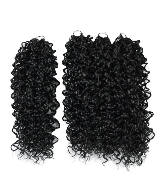 Luxluxe Jerry Curl 18 Inch Pre-Separated Synthetic Feather 110g Crochet Hair Extensions with 100 Strands for Women