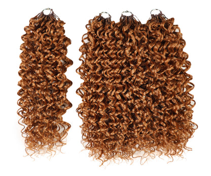 Luxluxe Jerry Curl 18 Inch Pre-Separated Synthetic Feather 110g Crochet Hair Extensions with 100 Strands for Women