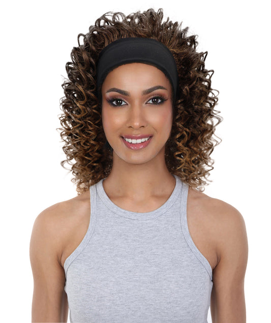 Binta 15.5 in Slip-On Afro-Style Half Wig with Voluminous Curls