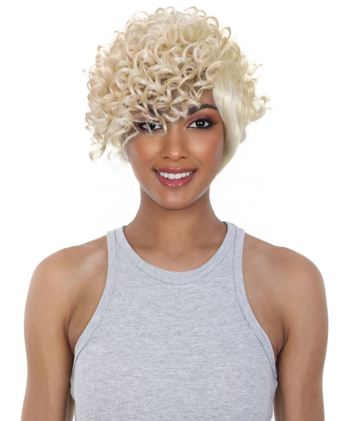 Keyshia Edgy Undercut Style Short Curly Pixie Wig