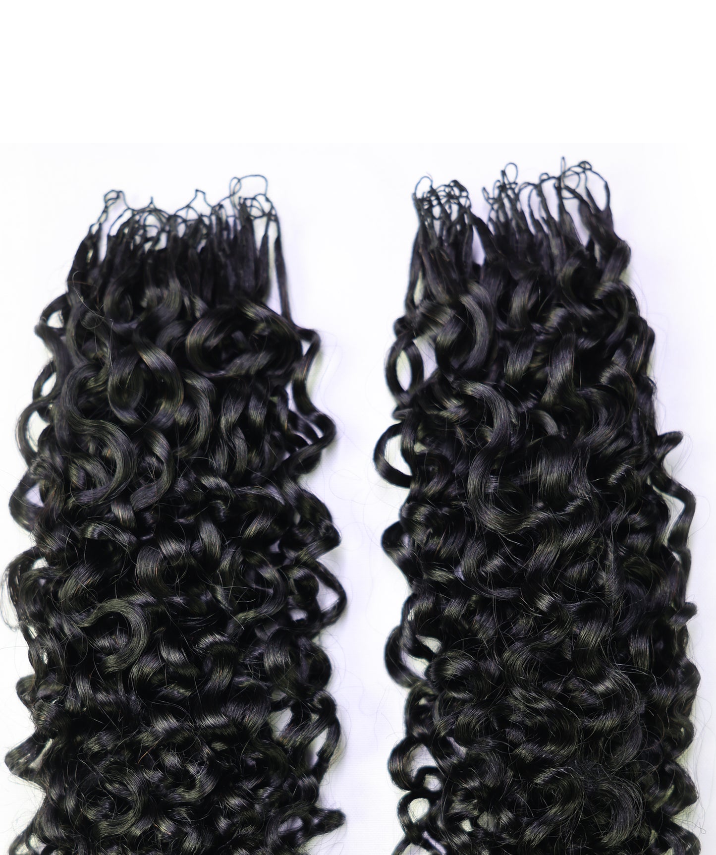 LUXLUXE Burmese Bohemian Real Human Crochet Curly Hair Extensions 40 Strands - Natural  & Natural Black 18 & 16 &14  Inch 50g Knotless Pre Separated Feather Line Lightweight Texture Curls Hairpiece for Women